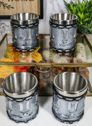 Ebros Western Novelty Revolver Pistol Gun Barrel Cylinder Shot Glass 2-Ounce Set of 4