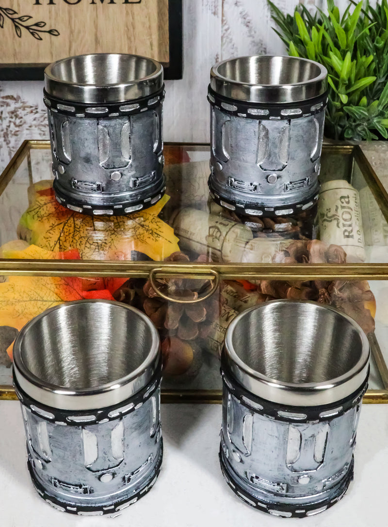 Ebros Western Novelty Revolver Pistol Gun Barrel Cylinder Shot Glass 2-Ounce Set of 4