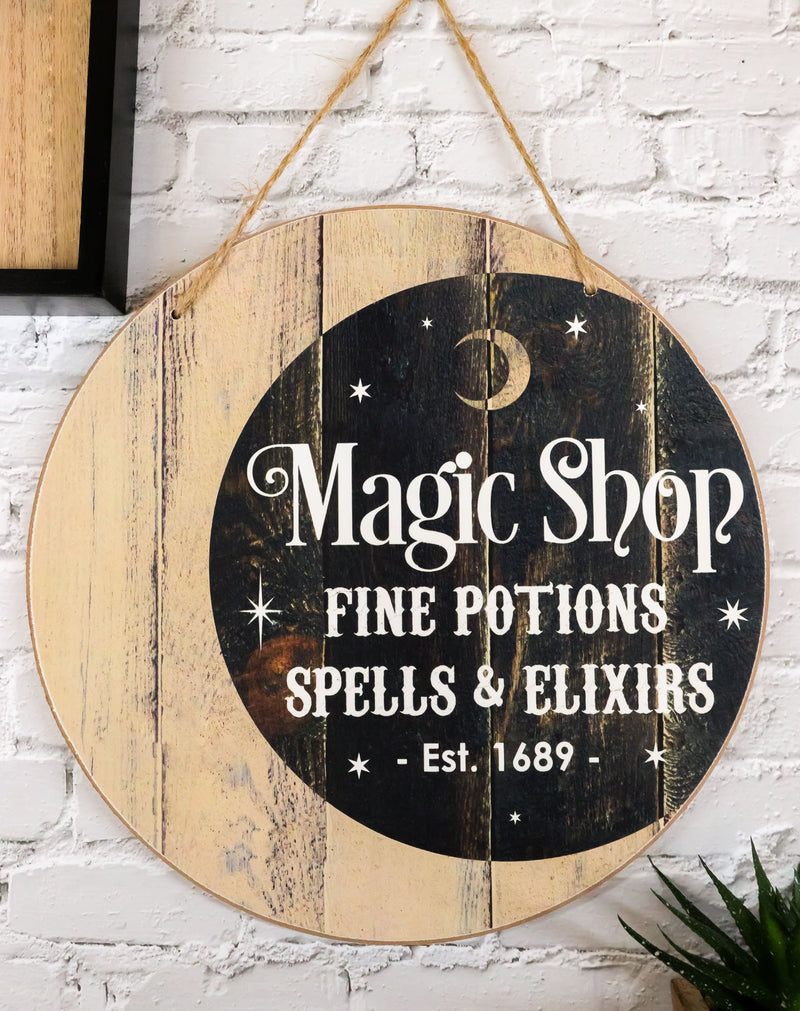 Wicca Witch Magic Shop Fine Potions Spells & Elixirs MDF Wood Wall Sign Plaque