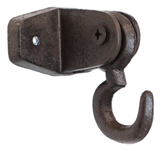 Cast Iron Decorative Trolley Farmhouse Rustic Swivel Coat Hat Hook Wall Hanger