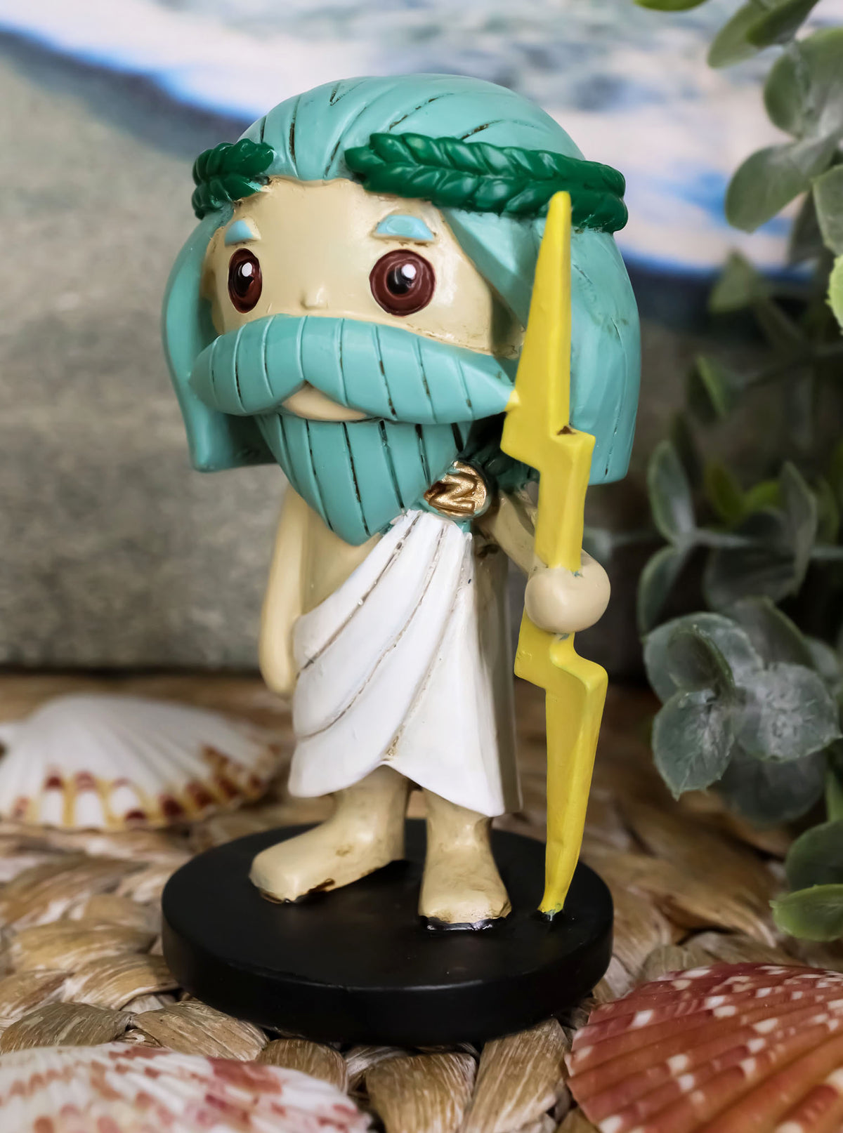 Ebros Greekies Collection Greek Mythology God Zeus Holding Lightning Bolt Statue - Ebros Gift