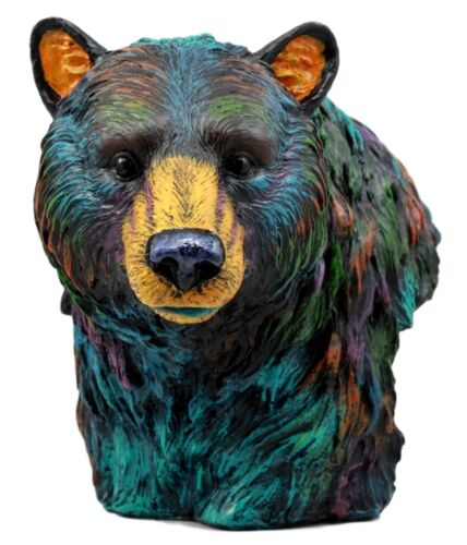 Ebros Gift Wild & Free Colorful North American Brown Bear Bust Figurine 7"H