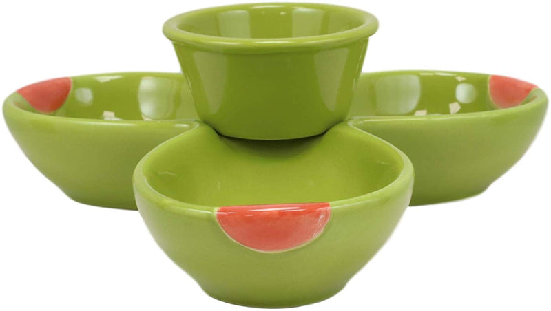 Ebros 8.25"L Ceramic Olive Halves Shaped Serving Bowl or Plate or Dish Platter