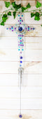 Amazing Grace Floral Cross With Gemstones Resonant Relaxing Wind Chime 40" Long