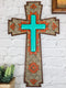 Southwestern Aztec Tribal Vectors Patterns Turquoise Canyon Ranch Wall Cross