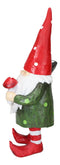 Whimsical Green Thumb Gnome Planting Toadstool Mushroom with Shovel Figurine