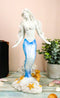 Ebros Capiz Blue & White Ombre Tail Mermaid Standing By Sea Coral Reef Statue