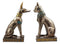 Egyptian Goddess Bastet And God Anubis Sitting On Pedestal Statue Set Of 2