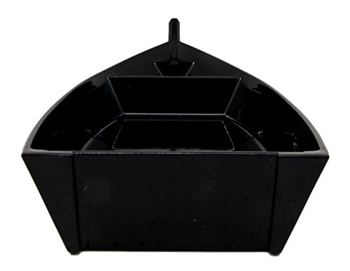 Ebros Japanese Traditional Black Lacquered Plastic Sushi Boat Serving Plate Display