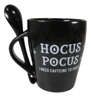 Witchcraft Wicca Hocus Pocus Crescent Moon Stars Coffee Mug And Spoon Set
