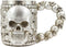 Ebros Gothic Silver Ossuary Graveyard Morphing Skulls Coffee Drinking Mug 16Oz