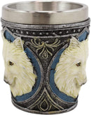 Pack Of 2 Full Moon Mythical Spirit Alpha Grey And White Wolf 2-Oz Shot Glasses