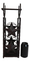 Cast Iron Western Rustic Lone Stars Horseshoes Toilet Paper Holder Stand Station