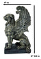 Ebros Lion Gargoyle with Griffin Wings Crouching On Pedestal Statue 6.5" Tall