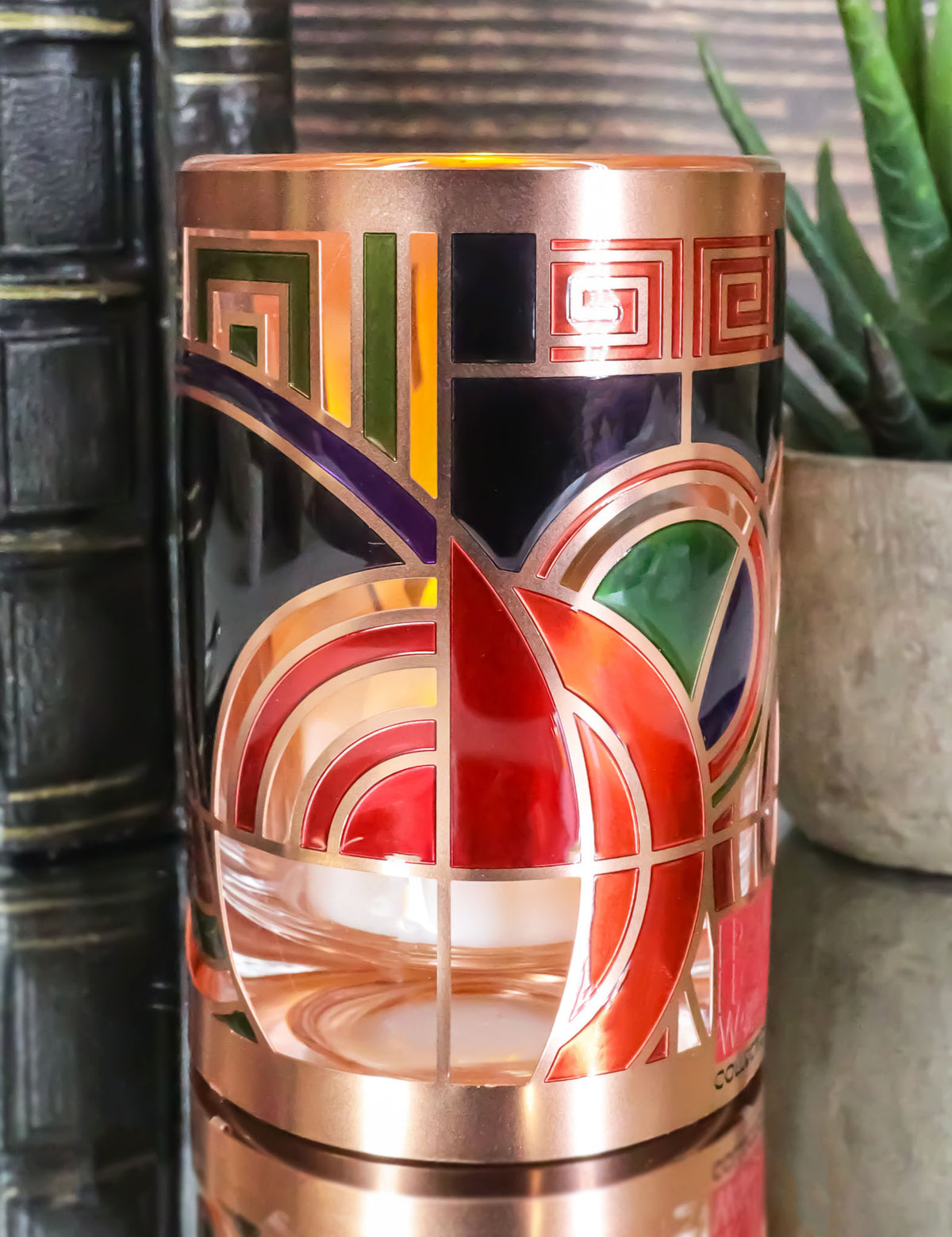 Frank Lloyd Wright Max Hoffman Rug Design Brass Votive Candle Holder 3.25"Tall