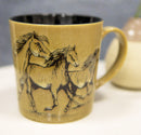Ebros Rustic Western Wild Running Horses Abstract Art Coffee Tea Drinking Mug