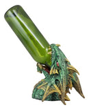 Ebros Green Grendel Dragon Head Wine Bottle Holder Serpent Of Fire Decorative Figurine