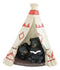 Ebros Rustic Forest Black Bear Cubs Story Time Reading Book In Teepee Hut Figurine