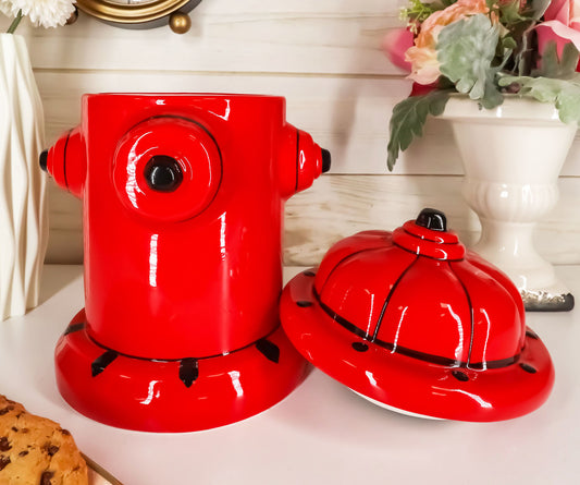 Ebros Gift Ceramic Fire Hydrant Treat Cookie Jar Decorative Figurine 10"H - Ebros Gift