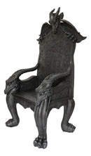 60" Tall Medieval Fantasy Celtic Dragon Heavy Sculptural Throne Chair Furniture