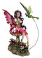 Whimsical Pink Elf Fairy With Flying Frog Fairy Messenger Decorative Figurine