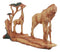 Wildlife Safari Giraffe Family In Savanna Scene Statue 12"L Faux Wood Resin