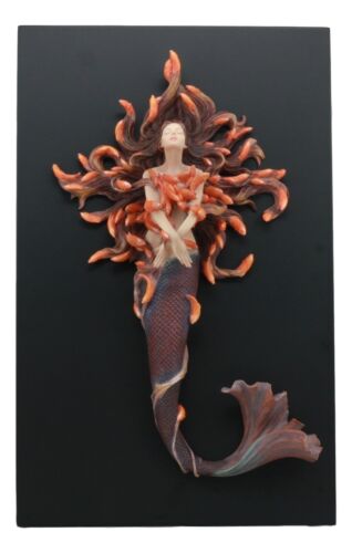 Sheila Wolk Metamorphosis Statue Mermaid With Goldfish Hair Easel Back Plaque - Ebros Gift