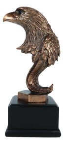 Small Majestic American Bald Eagle Head Bust Bronzed Resin Figurine 7"Tall