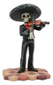 Day Of The Dead Wedding Band Mariachi Violin Player Skeleton Statue 5.25"H