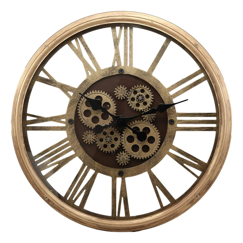 Ebros Large Steampunk Mechanical Moving Gears Wall Clock Oversized Roman Numeral