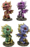 Ebros Gift Set of 4 Whimsical Wyrmling Baby Dragons Bobblehead Small Figurines