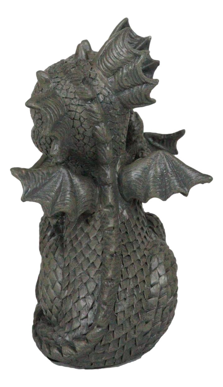 Fantasy Fiery Romance Dragon Lovers Hugging Garden Figurine Faux Stone Resin