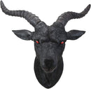 Ebros Large 18.5" Wide Black Goat With Red Eyes Wall Sculpture Hanging Plaque - Ebros Gift