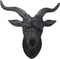 Ebros Large 18.5" Wide Black Goat With Red Eyes Wall Sculpture Hanging Plaque - Ebros Gift