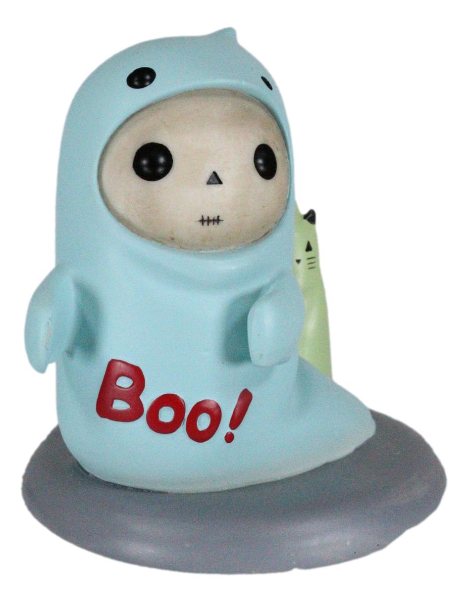 Unfortunate Lucky The Skeleton Boy Dressed in Boo! Ghost Halloween Figurine