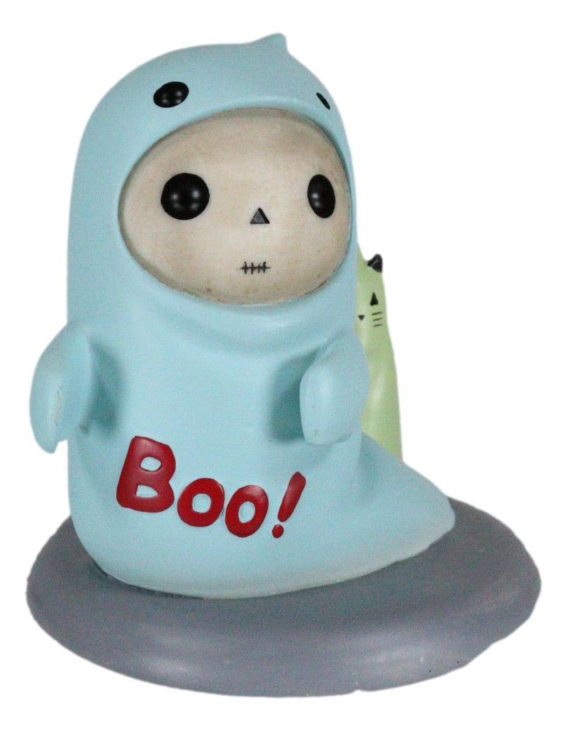 Unfortunate Lucky The Skeleton Boy Dressed in Boo! Ghost Halloween Figurine