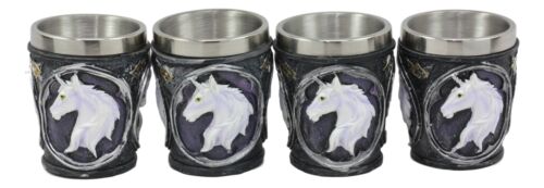 Mythical Fantasy Celtic Sacred Unicorn Shot Glasses 2-Ounce Set Of 4 Novelties