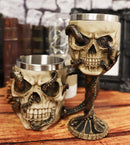 Ebros Shipwrecked Skeleton With Octopus Wine Goblet And Mug Set Drinkware