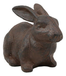 Ebros Gift Cast Iron Whimsical Happy Bunny Rabbit Abstract Taxidermy 3D Art Statue 7.25" Long for Home Garden Outdoors and Indoors Decorative Accent Or As Door Stop