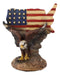 Patriotic Bald Eagle Soaring By American Map Cutout In USA Flag Colors Figurine