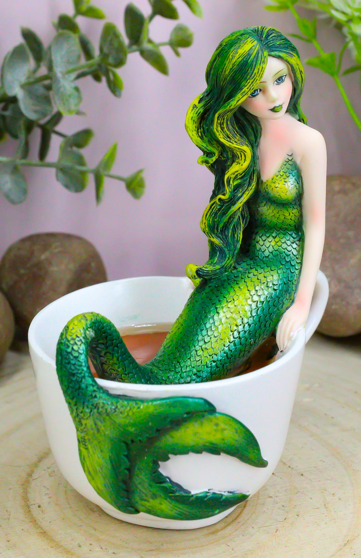 Amy Brown Tea Cup Atlantis Princess Green Emerald Mermaid Statue Mermaid Blend