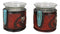 Set Of 2 Western Cowgirl Love Heart Scrollwork Faux Leather Votive Candle Holder
