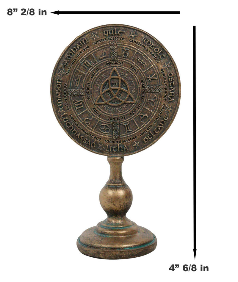 Wicca Celtic Sabbat Rune Triqueta Triquetra Wheel of The Year Desktop Plaque