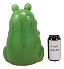 Ebros 11.25" Tall Lilypad Wishes Ceramic Whimsical Meditating Yoga Green Frog Home and Garden Statue Praying Frogs Decorative Sculpture Accent - Ebros Gift