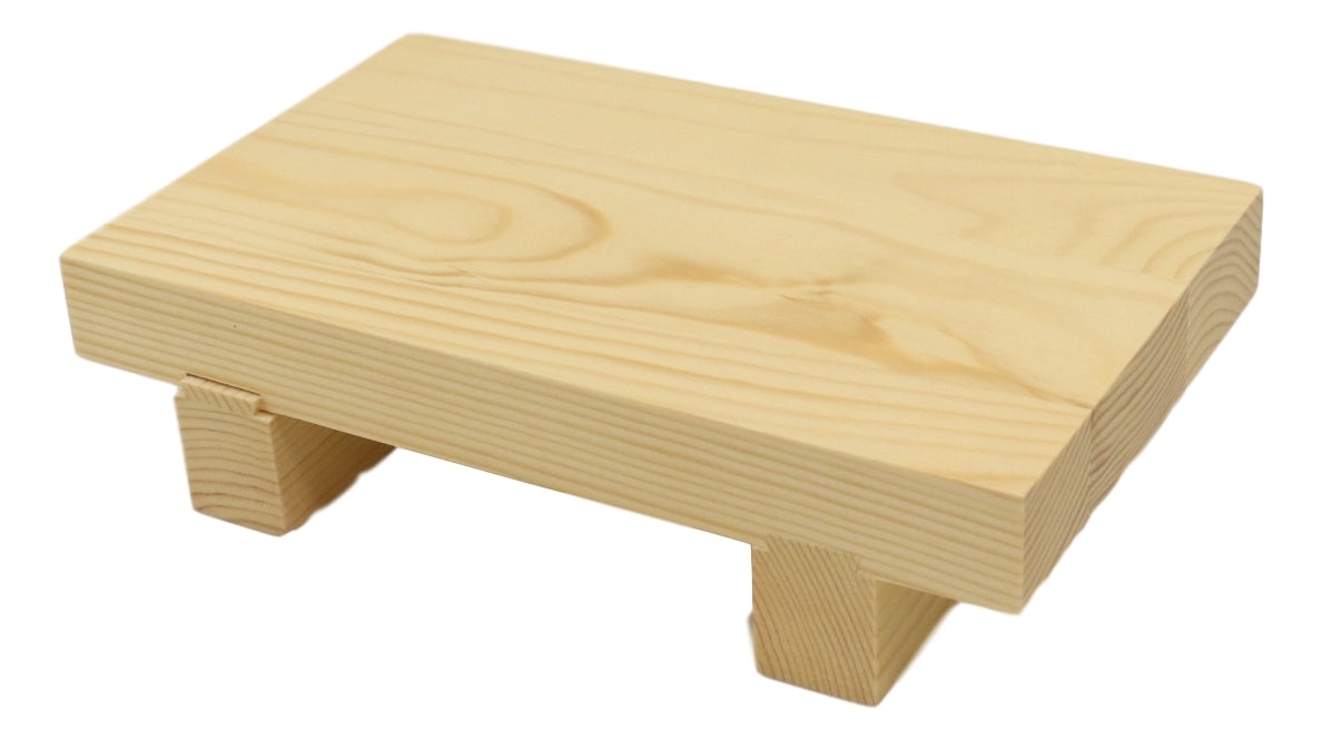 Japanese Korean Cuisine Sushi Kimbap Geta Bamboo Wood Serving Plate Tray 9.5"L - Ebros Gift