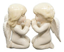 Ebros Nostalgic Praying Boy And Girl Angels Magnetic Ceramic Salt Pepper Shakers Set