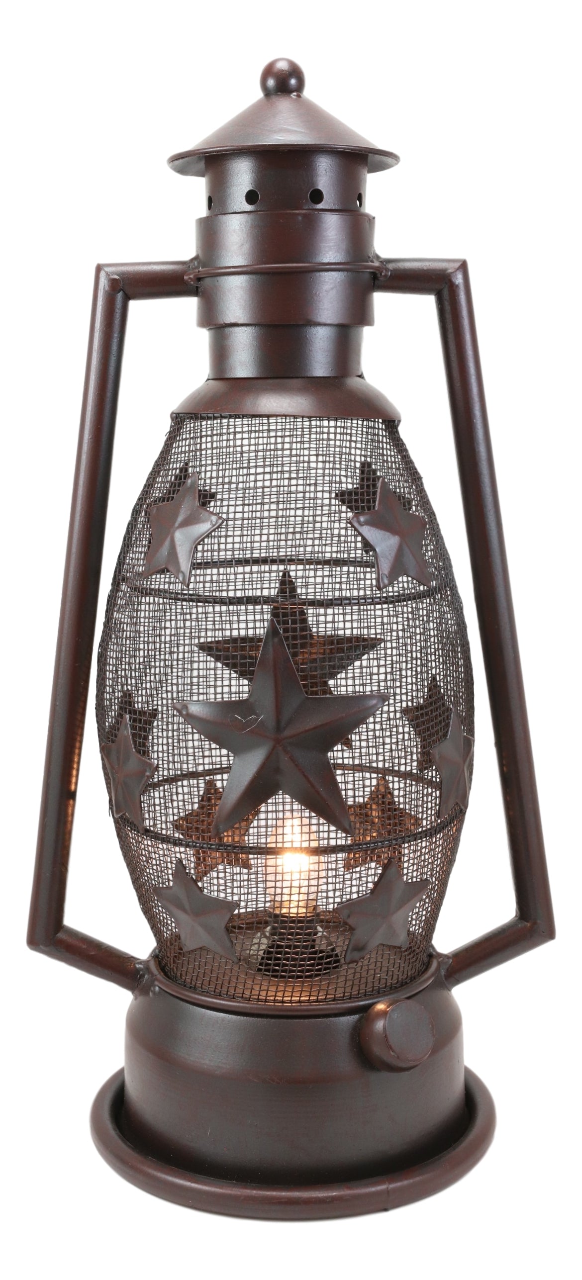 Old Fashioned Rustic Western Stars Electric Metal Lantern Lamp Or Shadow Caster