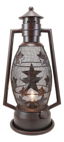 Old Fashioned Rustic Western Stars Electric Metal Lantern Lamp Or Shadow Caster
