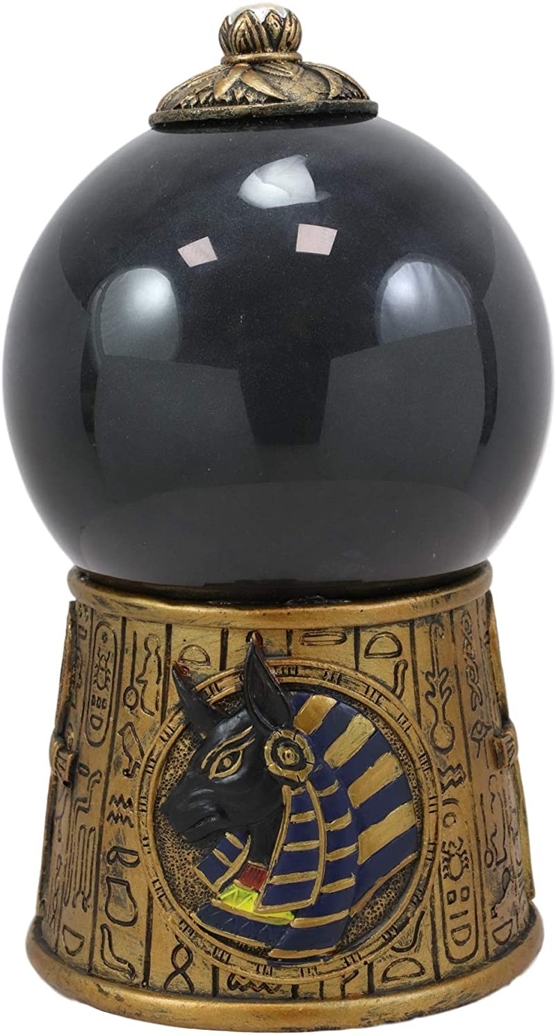 Ebros Egyptian God Anubis Black Chaos Sandstorm Ball Statue 7" Tall Fantasy
