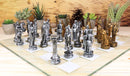 Ebros Kingdoms at War Egyptian VS Roman Army Resin Chess Pieces With Glass Board Set